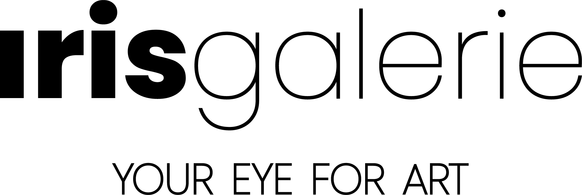 Logo della galleria Iris con tagline